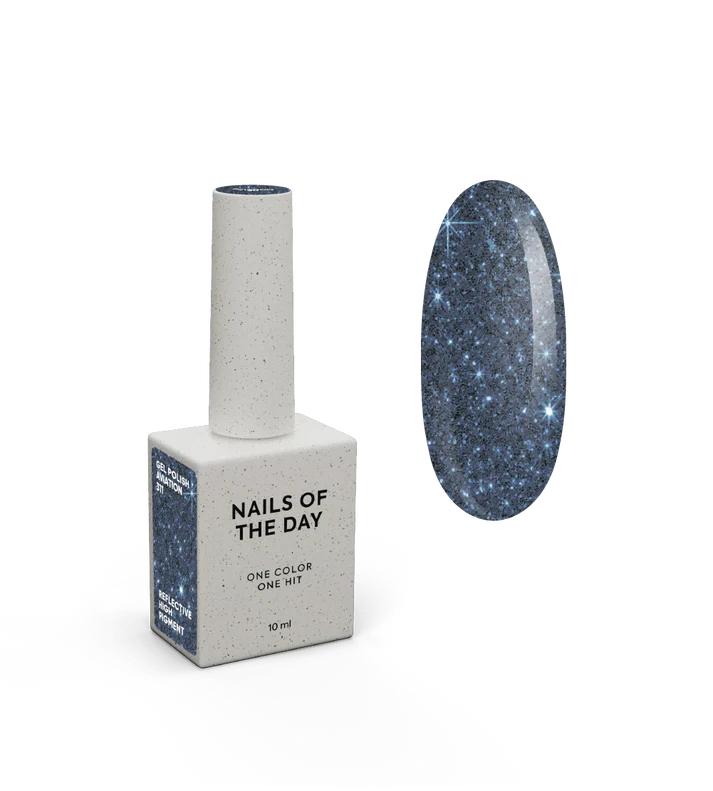 NAILSOFTHEDAY Aviation — esmalte semipermanente reflectante azul-gris, 10 ml