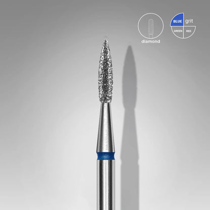 Fresa diamantada para piel "llama" afilada azul EXPERT, diámetro 1,8 mm/ parte útil 8 mm