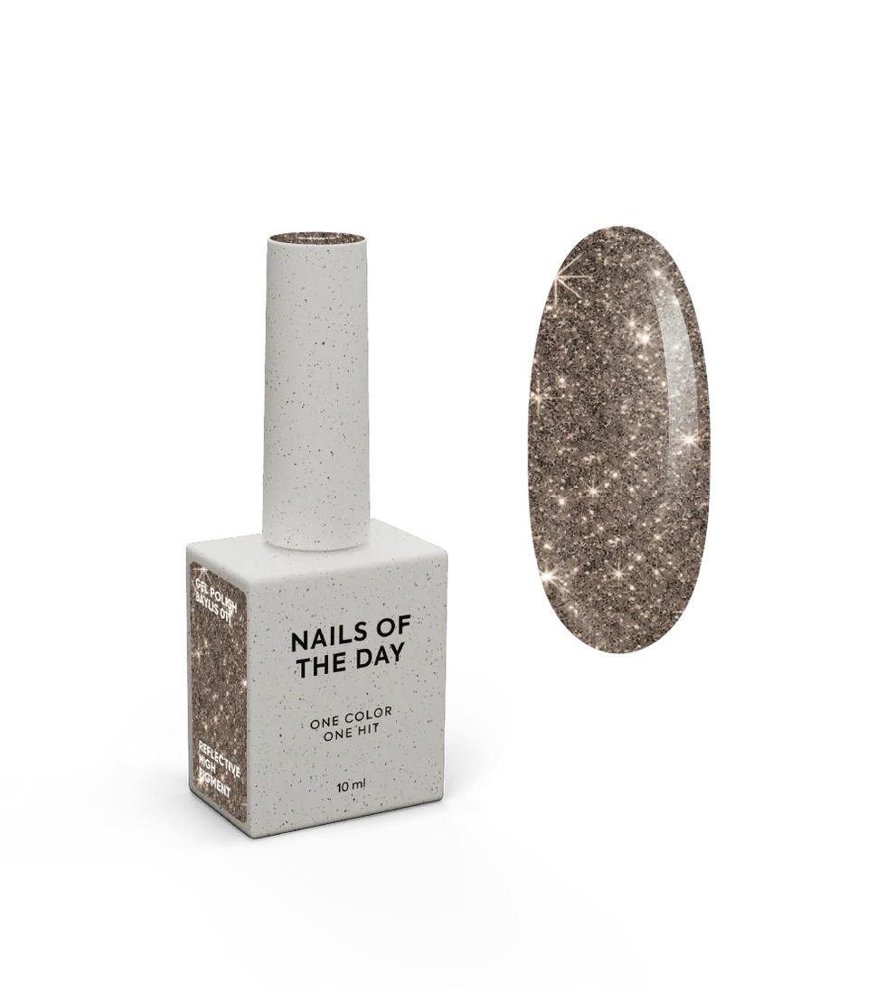 NAILSOFTHENIGHT Baylis gel polish — esmalte dorado reflectante, 10 ml