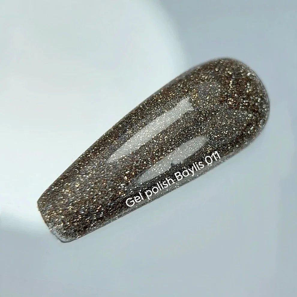 NAILSOFTHENIGHT Baylis gel polish — esmalte dorado reflectante, 10 ml
