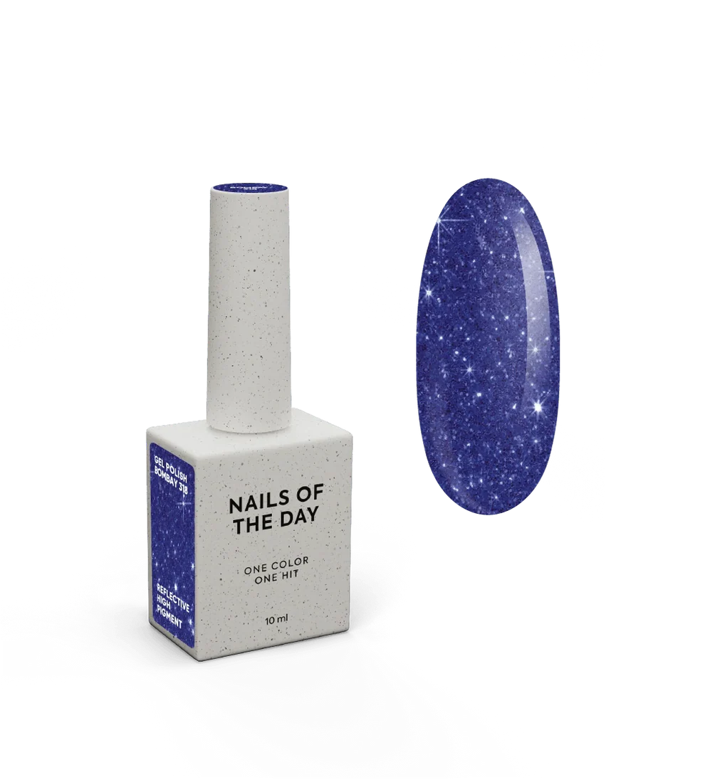NAILSOFTHENIGHT Bombay gel polish — esmalte reflectante azul profundo, 10 ml.
