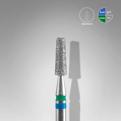 DUO Fresa diamantada para piel "cono" azul-verde EXPERT diámetro 2,5 mm/ parte útil 8 mm