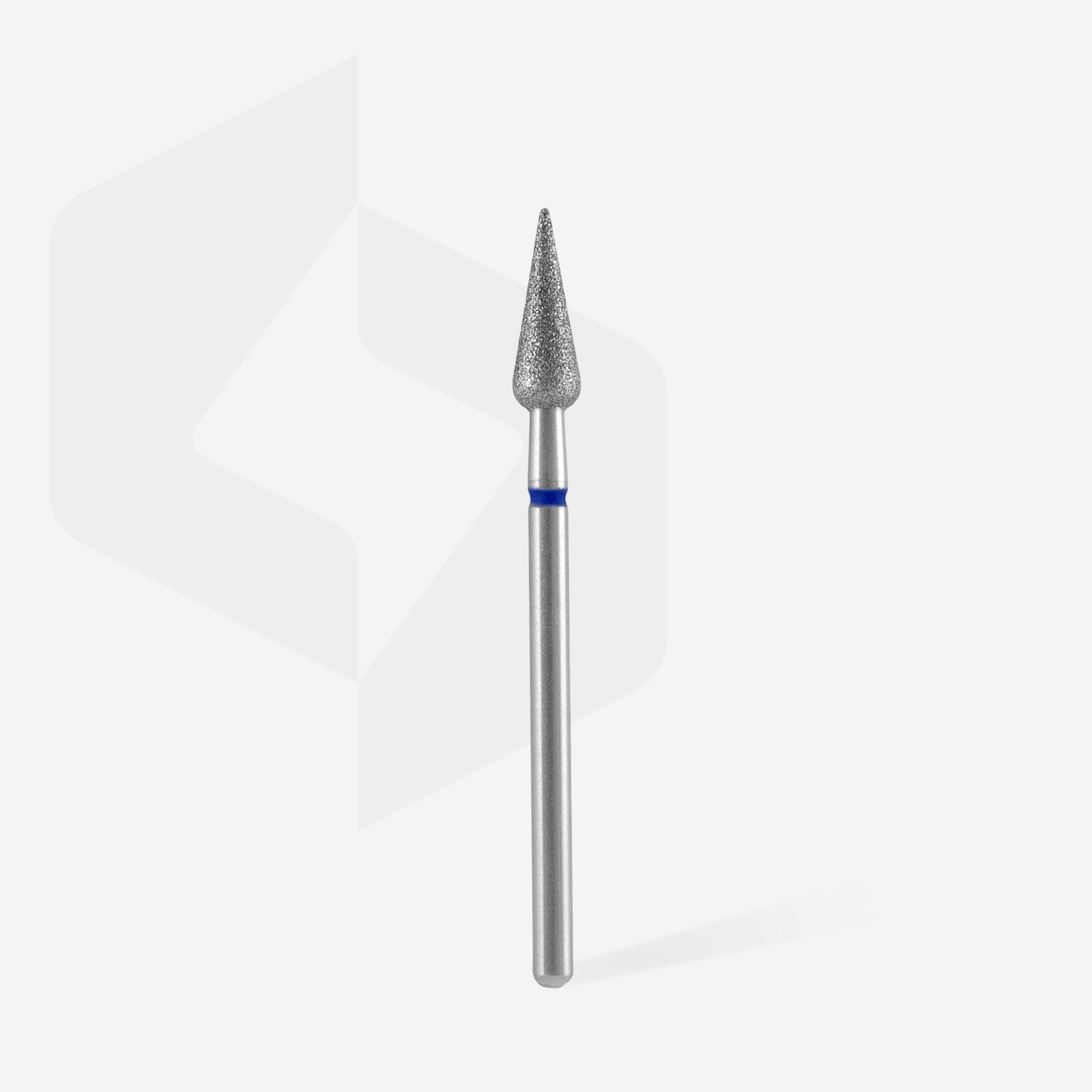 Fresa diamantada para piel "pera" puntiaguda azul EXPERT diámetro 4 mm, parte útil 12 mm (divisible por 10)