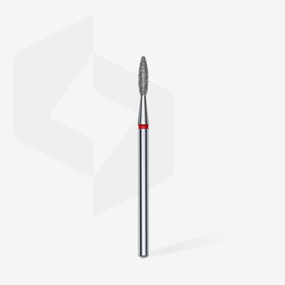 Fresa diamantada para piel "llama" roja EXPERT diámetro 2,1 mm/ parte útil 8 mm (divisible por 10)