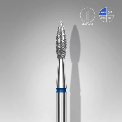 Fresa diamantada para piel "llama" afilada azul EXPERT, diámetro 2,3 mm/ parte útil 8 mm