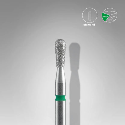 Fresa diamantada para piel "cerilla" verde EXPERT diámetro 2,3 mm / parte útil 5 mm