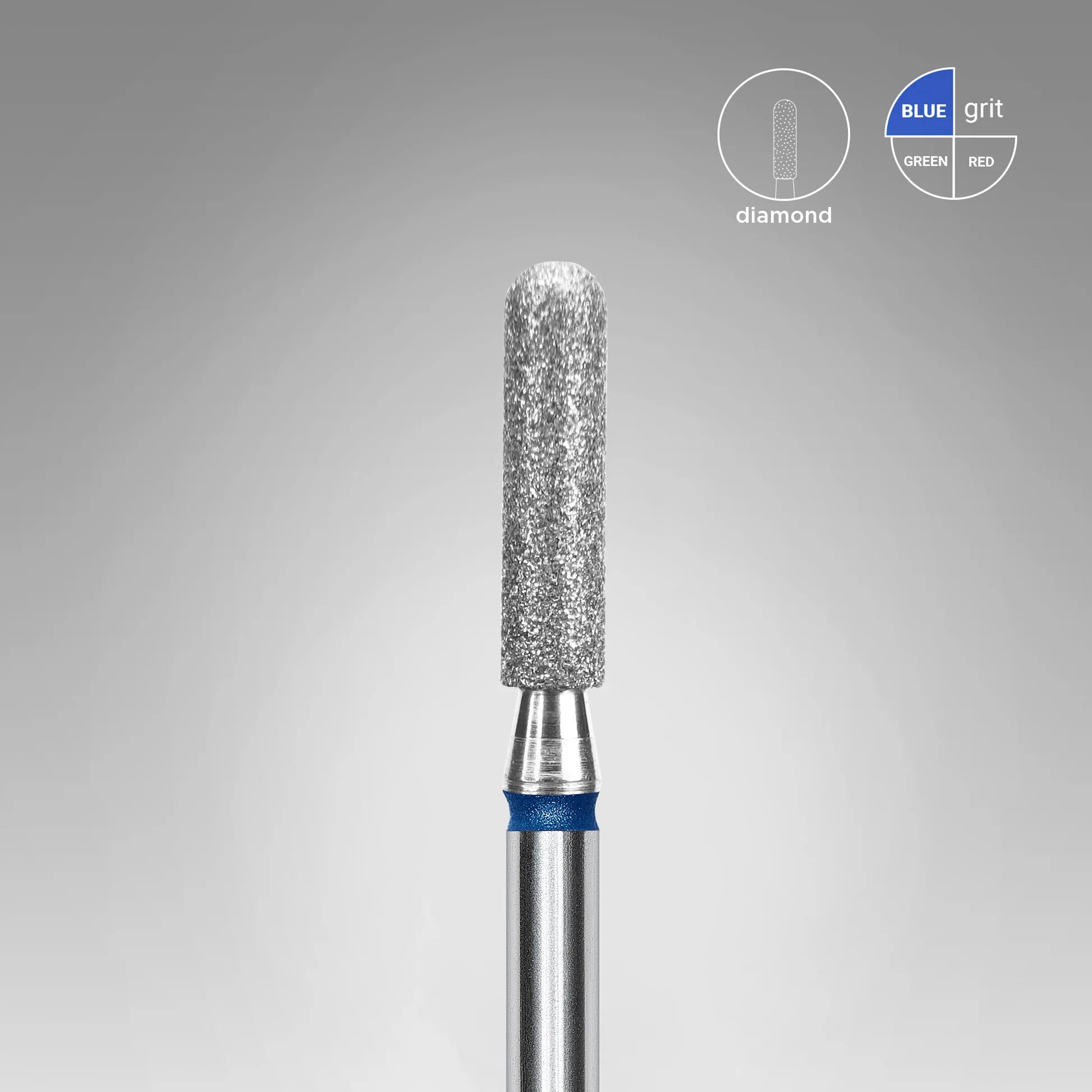 Fresa diamantada para piel "cilindro" redondeado azul EXPERT diámetro 2,5 mm/ parte útil 10 mm