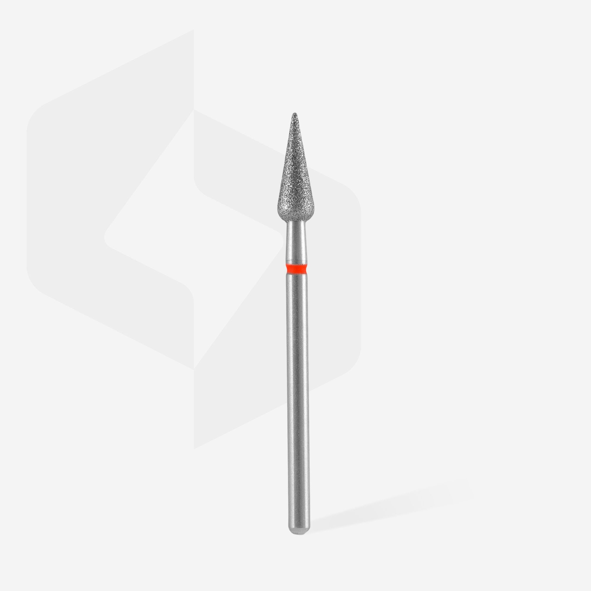 Fresa diamantada para piel "pera" puntiaguda roja EXPERT diámetro 4 mm/ parte útil 12 mm