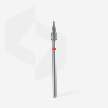 Fresa diamantada para piel "pera" puntiaguda roja EXPERT diámetro 4 mm/ parte útil 12 mm
