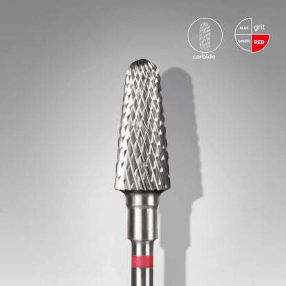 Fresa de carburo para uñas "frustum" roja EXPERT diámetro 6 mm/ parte útil 14 mm