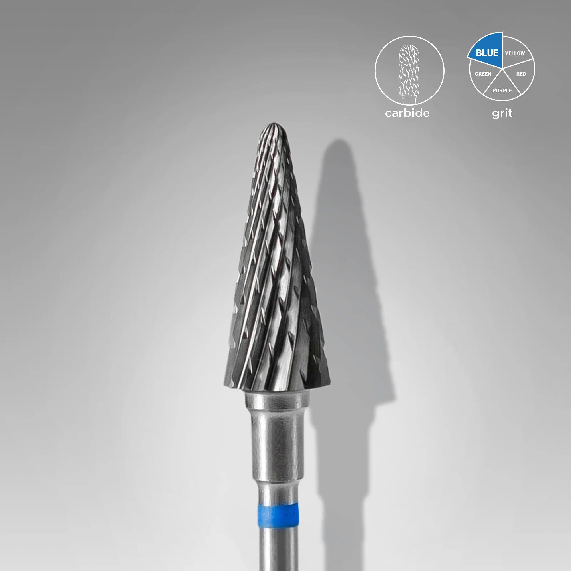 Fresa de carburo para uñas "cono" azul EXPERT diámetro 6 mm / parte útil 14 mm