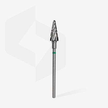 Fresa de carburo para uñas "cono" verde EXPERT diámetro 6 mm / parte útil 14 mm