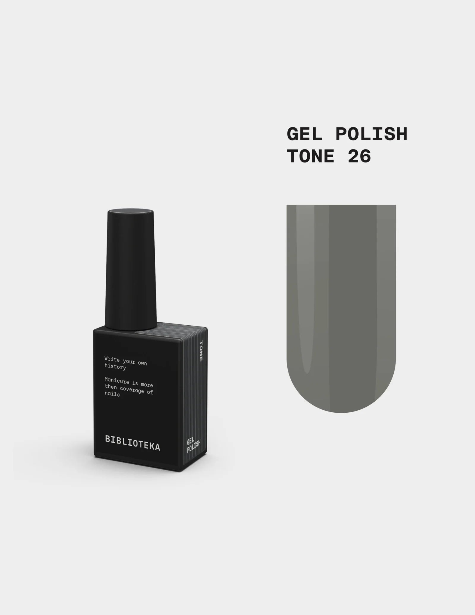 BIBLIOTEKA Gel Polish № 26 Tone – Grey, 10 ml