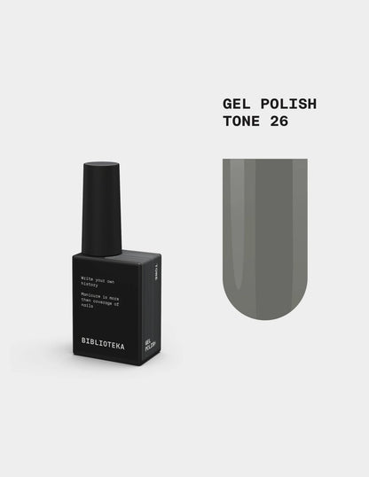 BIBLIOTEKA Gel Polish № 26 Tone – Grey, 10 ml