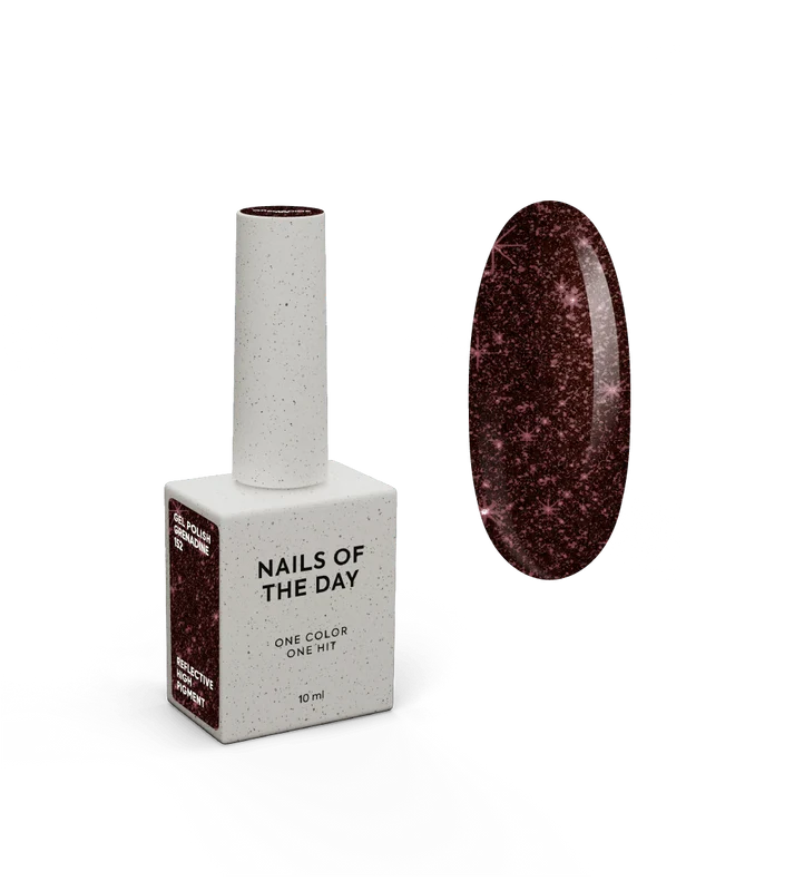 NAILSOFTHEDAY Granadine — esmalte semipermanente reflectante burdeos, 10 ml