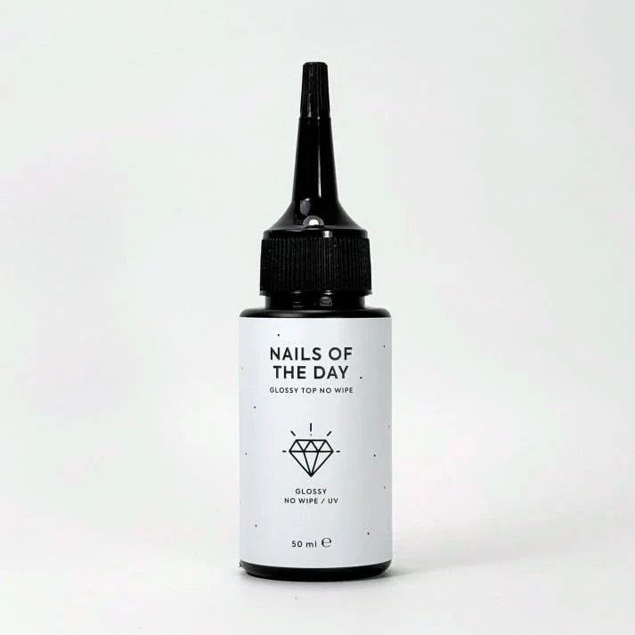 NAILSOFTHEDAY Glossy Top No Wipe – top brillante sin capa pegajosa y con filtros UV, 50 ml (refill)