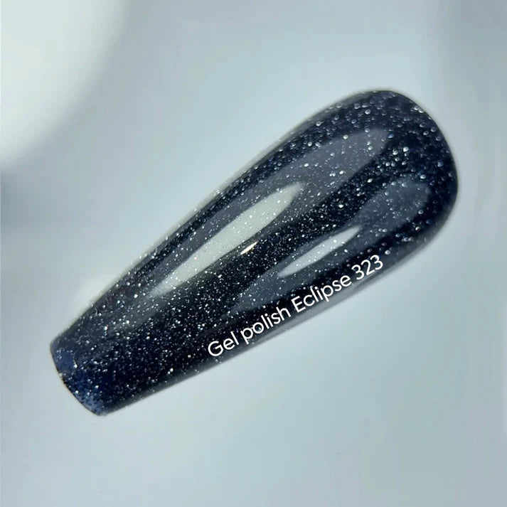 NAILSOFTHEDAY Eclipse — esmalte semipermanente reflectante negro azul, 10 ml