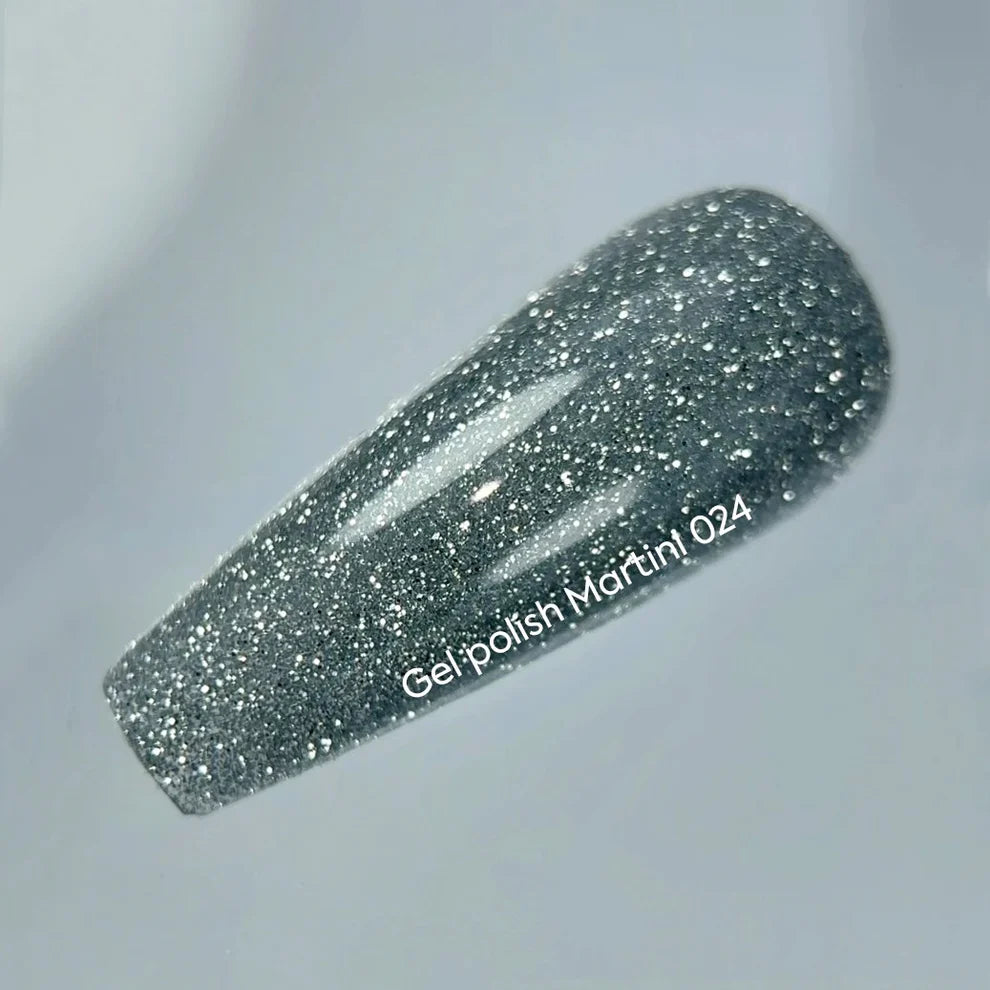 NAILSOFTHENIGHT Martini - Esmalte Semi reflectante plateado, 10 ml