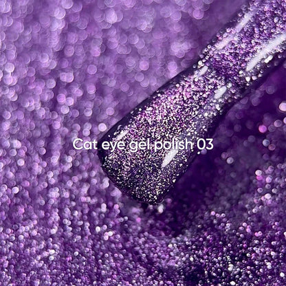 NAILSOFTHEDAY Gel Polish Cat Eye 03 — esmalte semipermanente lila efecto ojo de gato, 6 ml.