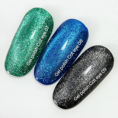 NAILSOFTHEDAY Gel Polish Cat Eye 07 — esmalte semipermanente verde efecto ojo de gato, 6 ml.