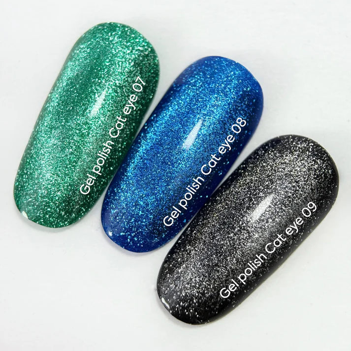 NAILSOFTHEDAY Gel Polish Cat Eye 07 — esmalte semipermanente verde efecto ojo de gato, 6 ml.