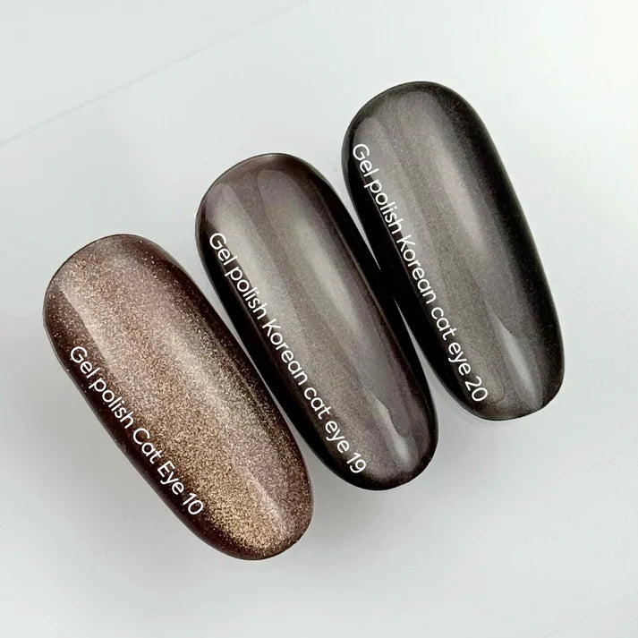 NAILSOFTHEDAY Gel Polish Cat Eye 10 — esmalte semipermanente efecto ojo de gato marrón con reflejo dorado, 6 ml.