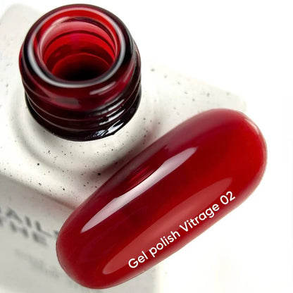NAILSOFTHEDAY Gel Polish Vitrage 02 — esmalte vitral rojo intenso, 10 ml