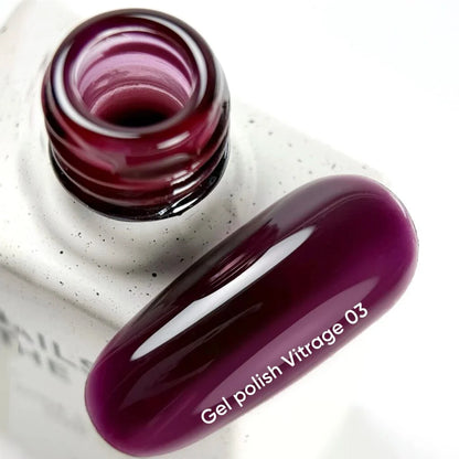 NAILSOFTHEDAY Gel Polish Vitrage 03 — esmalte vitral color vino, 10 ml