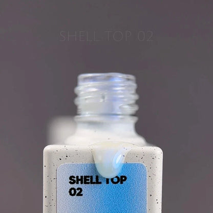 NAILSOFTHEDAY Shell Top 02 — top perlado azul, 10 ml