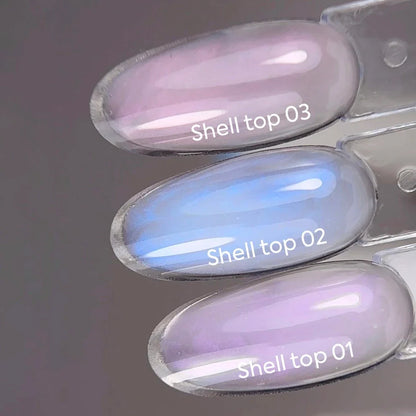 NAILSOFTHEDAY Shell Top 02 — top perlado azul, 10 ml