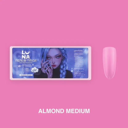 Lunamoon Gel Tips Almond Medium
