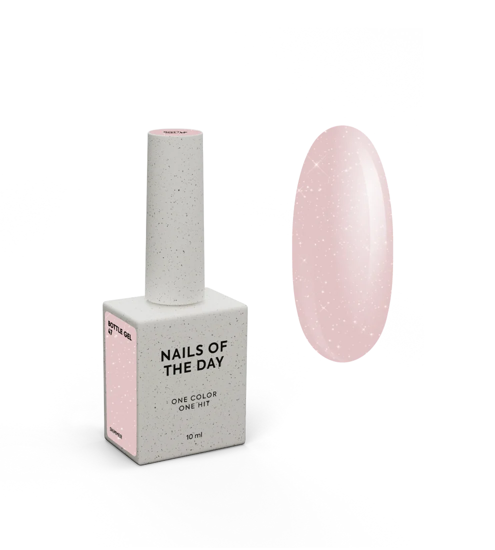 NAILSOFTHEDAY Bottle gel Shimmer 47 – Gel líquido, rosa lechoso, 10 ml