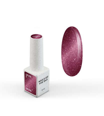 NAILSOFTHEDAY Gel Polish Cat Eye 11 — esmalte semipermanente efecto ojo de gato frambuesa oscuro, 6 ml.