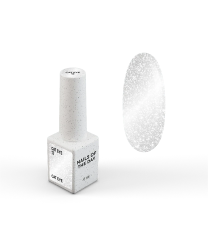 NAILSOFTHEDAY Gel polish Cat Eye 13 — plateado sobre base transparente, 6 ml