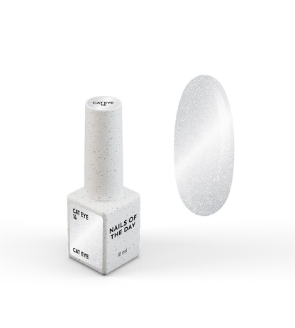 NAILSOFTHEDAY Gel polish Cat Eye 14 — plateado sobre base transparente, 6 ml