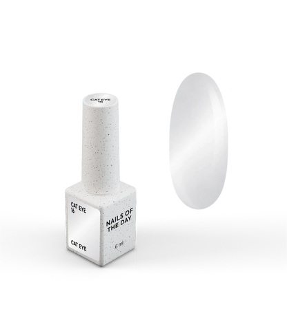 NAILSOFTHEDAY Gel polish Cat Eye 16 —  plateado sobre base transparente, 6 ml