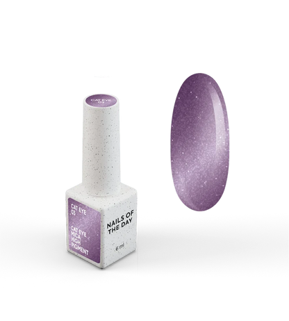 NAILSOFTHEDAY Gel Polish Cat Eye 03 — esmalte semipermanente lila efecto ojo de gato, 6 ml.