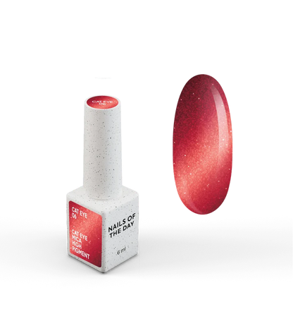 NAILSOFTHEDAY Gel Polish Cat Eye 06 — esmalte semipermanente rojo, 6 ml.