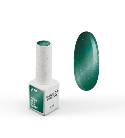 NAILSOFTHEDAY Gel Polish Cat Eye 07 — esmalte semipermanente verde efecto ojo de gato, 6 ml.
