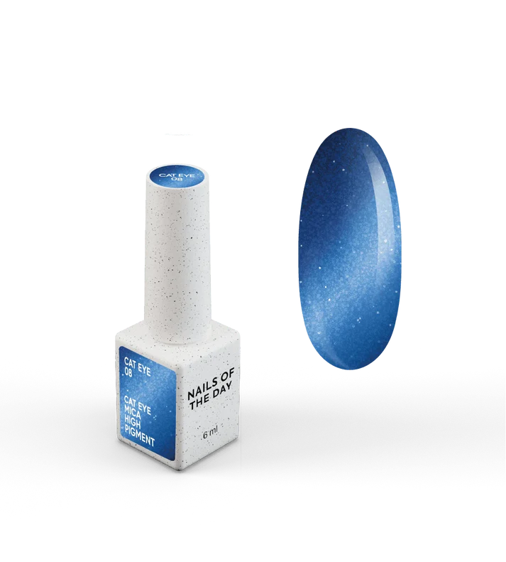 NAILSOFTHEDAY Gel Polish Cat Eye 08 — esmalte semipermanente azul, 6 ml.