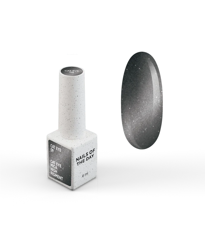 NAILSOFTHEDAY Gel Polish Cat Eye 09 — esmalte semipermanente negro, 6 ml.