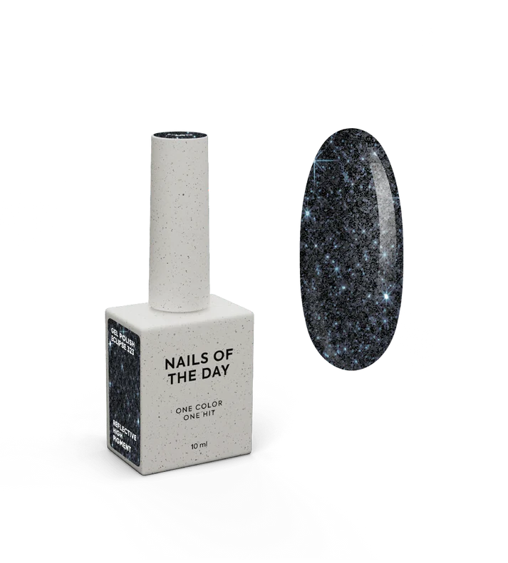 NAILSOFTHEDAY Eclipse — esmalte semipermanente reflectante negro azul, 10 ml
