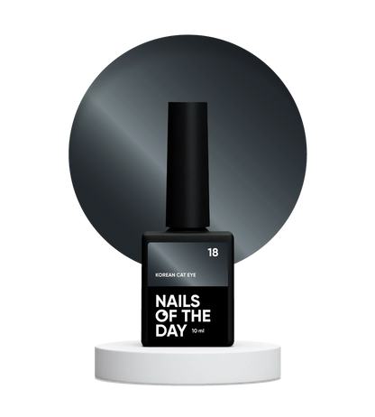 NAILSOFTHEDAY Korean Cat Eye 18 – esmalte semipermanente efecto ojo de gato azul oscuro, 10 ml.