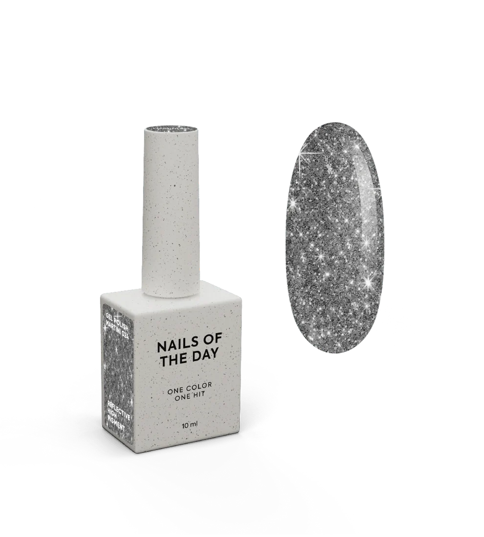 NAILSOFTHENIGHT Martini - Esmalte Semi reflectante plateado, 10 ml
