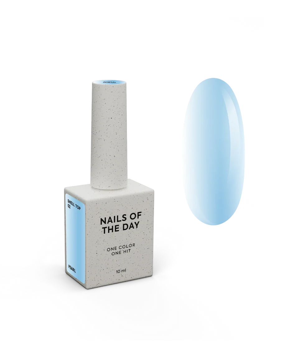 NAILSOFTHEDAY Shell Top 02 — top perlado azul, 10 ml