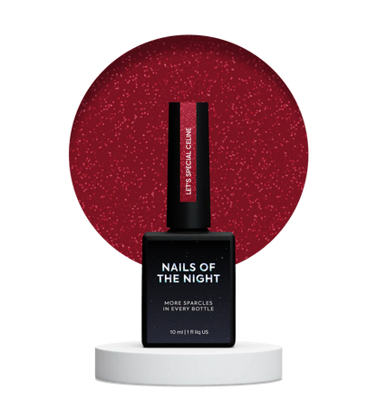NAILSOFTHEDAY Let’s Special Céline — Esmalte Rojo Oscuro con Purpurina, 10 ml