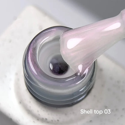 NAILSOFTHEDAY Shell Top 03 — top perlado rosa, 10 ml