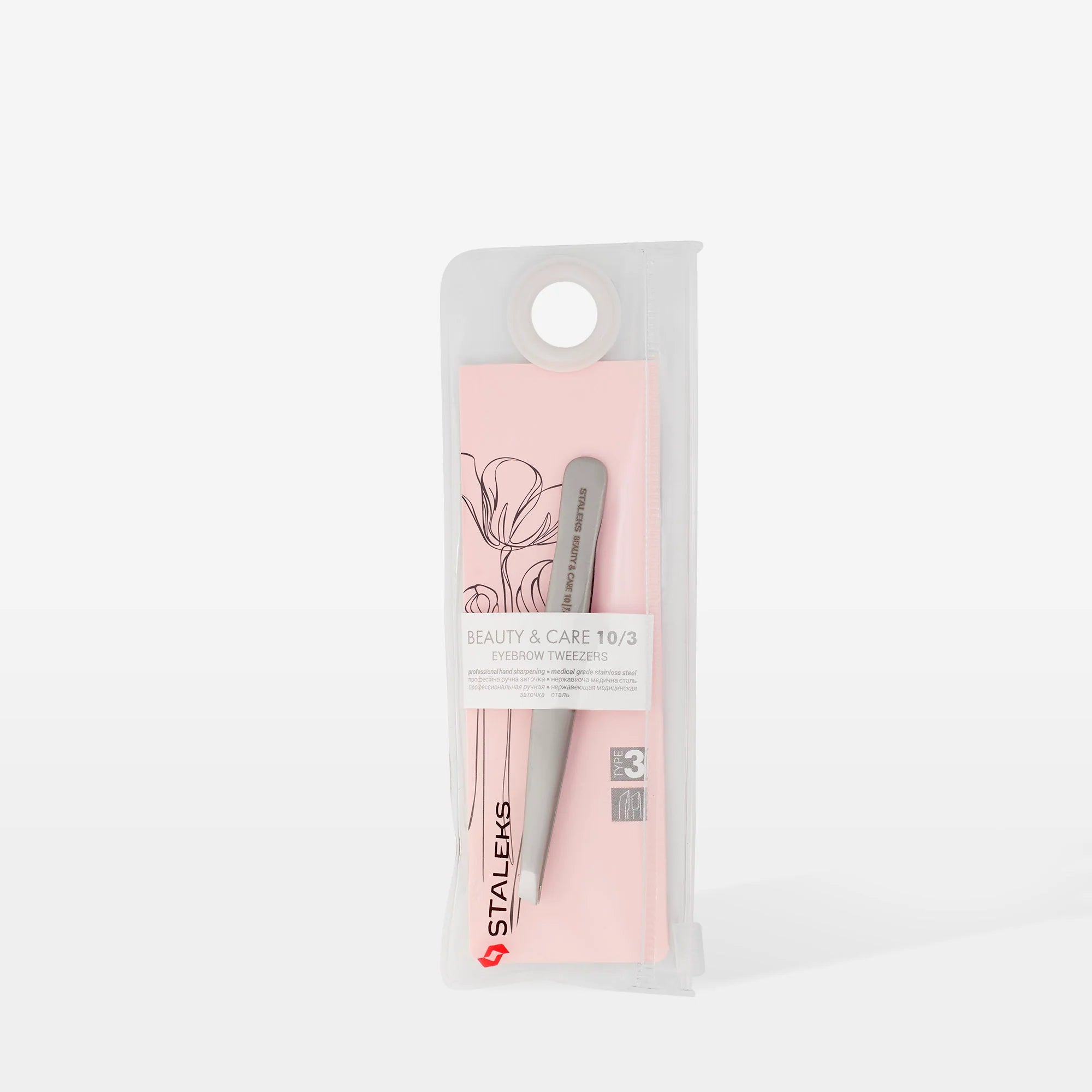 Pinza para cejas BEAUTY & CARE 10 TIPO 3 (bardes anchos y biselados)