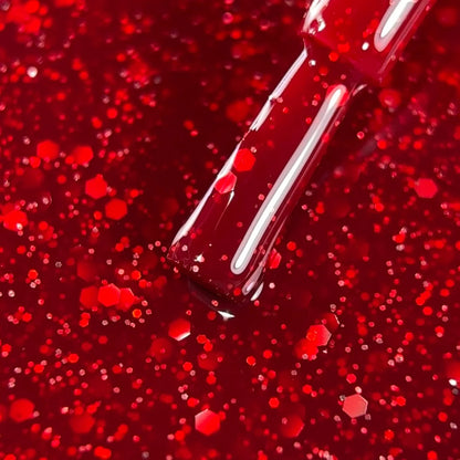 BIBLIOTEKA Gel Polish Ruby Red - Red glitter, 10 ml
