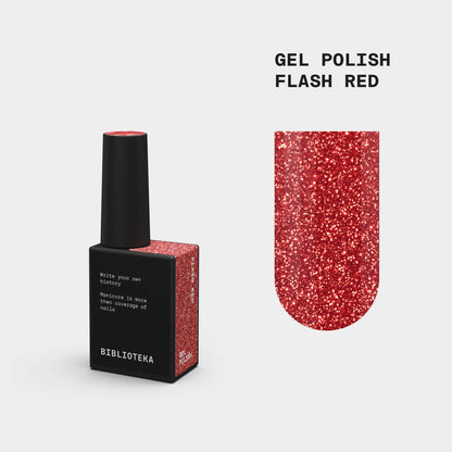 BIBLIOTEKA Flash Gel Polish - Red, 10 ml